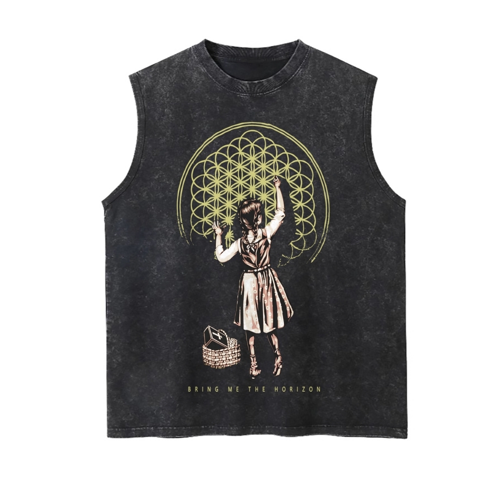 Unisex Fit "Bring Me The Horizo" Washed Vest