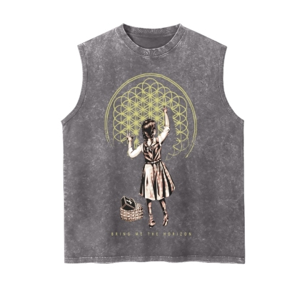 Unisex Fit "Bring Me The Horizo" Washed Vest