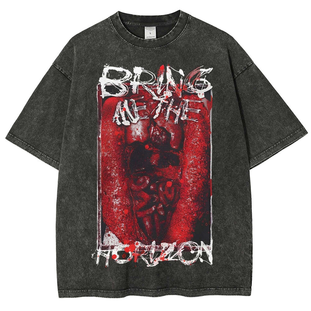 Unisex Fit “Bring Me The Horizo​​n” Washed T-Shirt