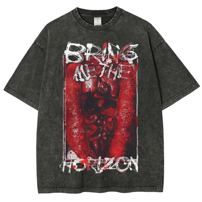 Unisex Fit “Bring Me The Horizo​​n” Washed T-Shirt