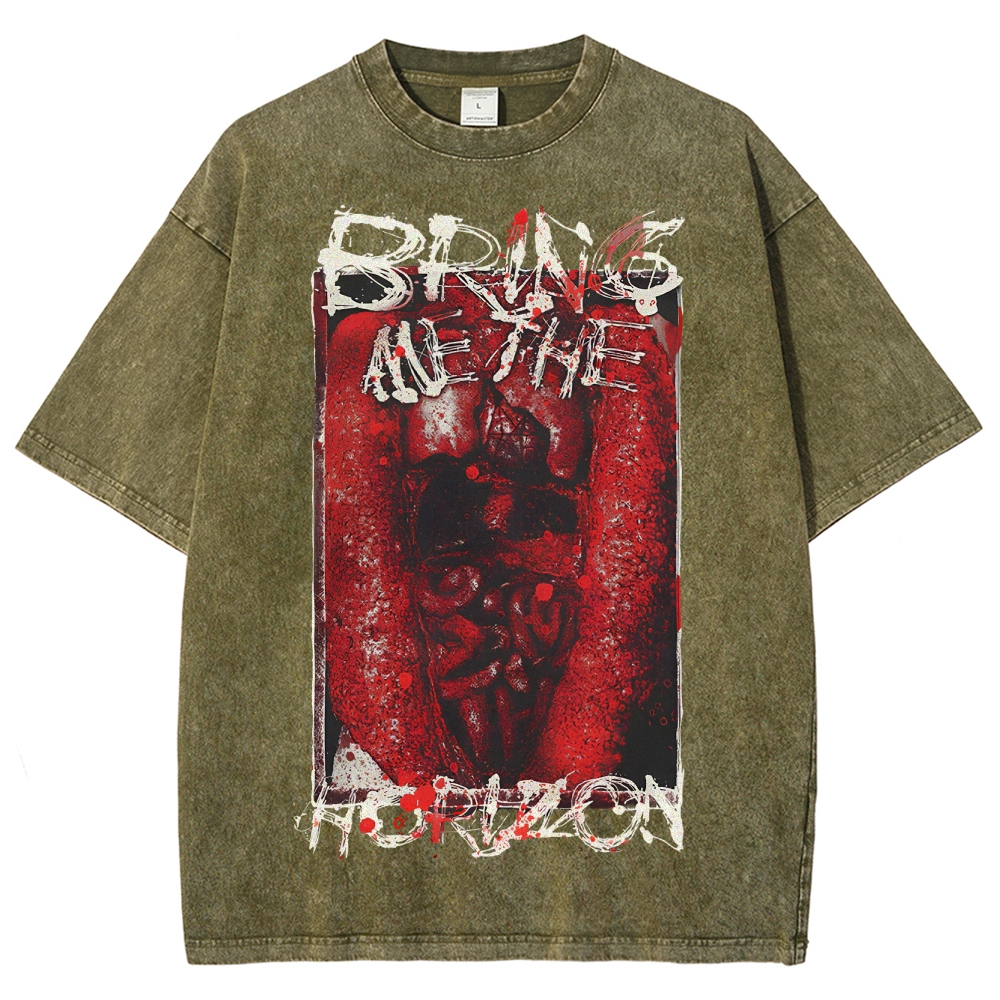 Unisex Fit “Bring Me The Horizo​​n” Washed T-Shirt