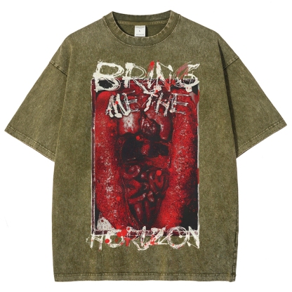 Unisex Fit “Bring Me The Horizo​​n” Washed T-Shirt