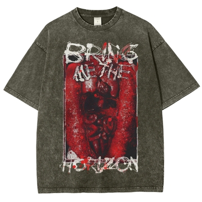 Unisex Fit “Bring Me The Horizo​​n” Washed T-Shirt