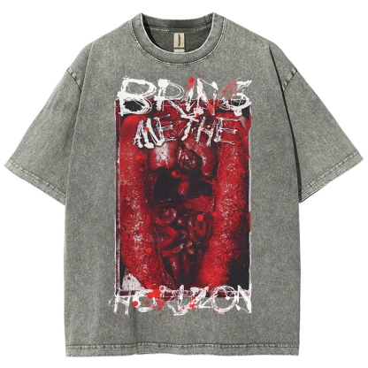 Unisex Fit “Bring Me The Horizo​​n” Washed T-Shirt