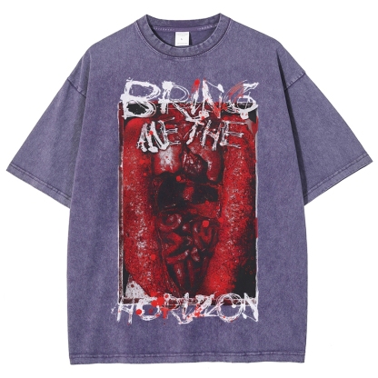 Unisex Fit “Bring Me The Horizo​​n” Washed T-Shirt