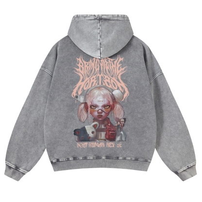 Unisex Fit Vintage "Bring Me The Horizon " Washed Hoodie