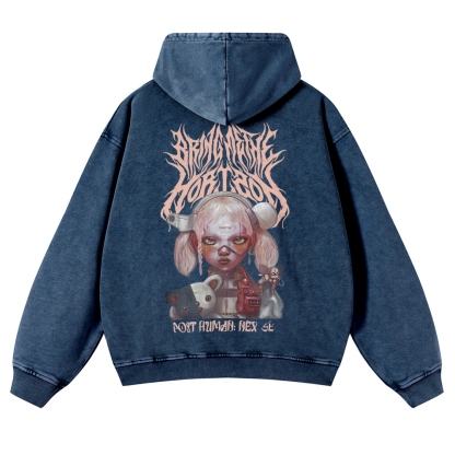 Unisex Fit Vintage "Bring Me The Horizon " Washed Hoodie