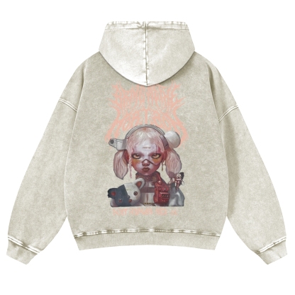 Unisex Fit Vintage "Bring Me The Horizon " Washed Hoodie