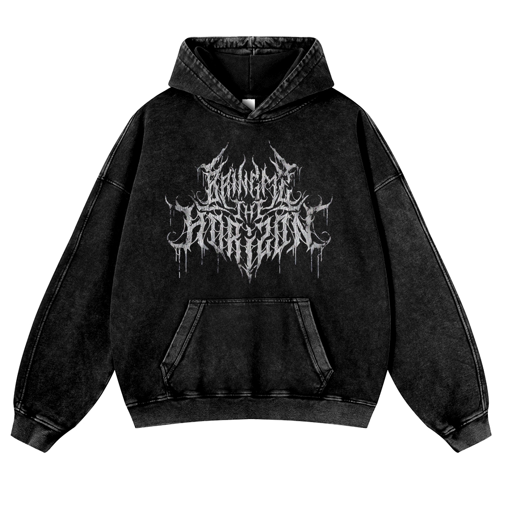 Unisex Fit Vintage "Bring Me The Horizon " Washed Hoodie