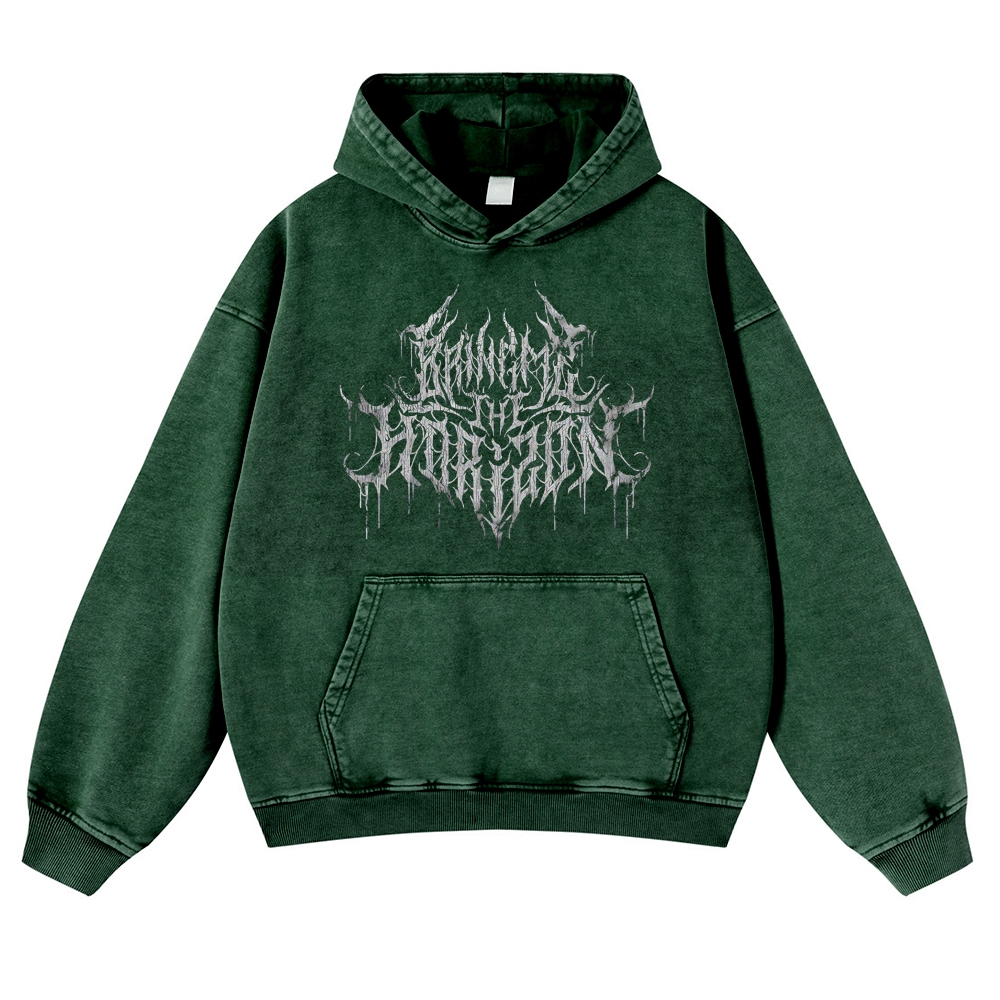 Unisex Fit Vintage  "Bring Me The Horizon "  Washed Hoodie