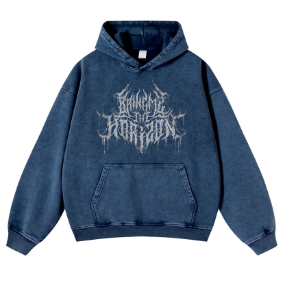 Unisex Fit Vintage  "Bring Me The Horizon "  Washed Hoodie