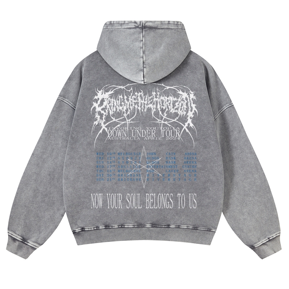 Unisex Fit Vintage  “Bring Me The Horizo​​n”  Washed Hoodie