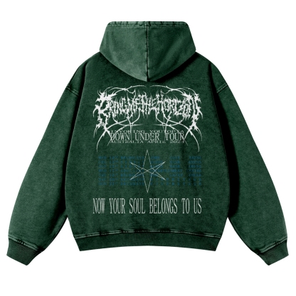 Unisex Fit Vintage  “Bring Me The Horizo​​n”  Washed Hoodie