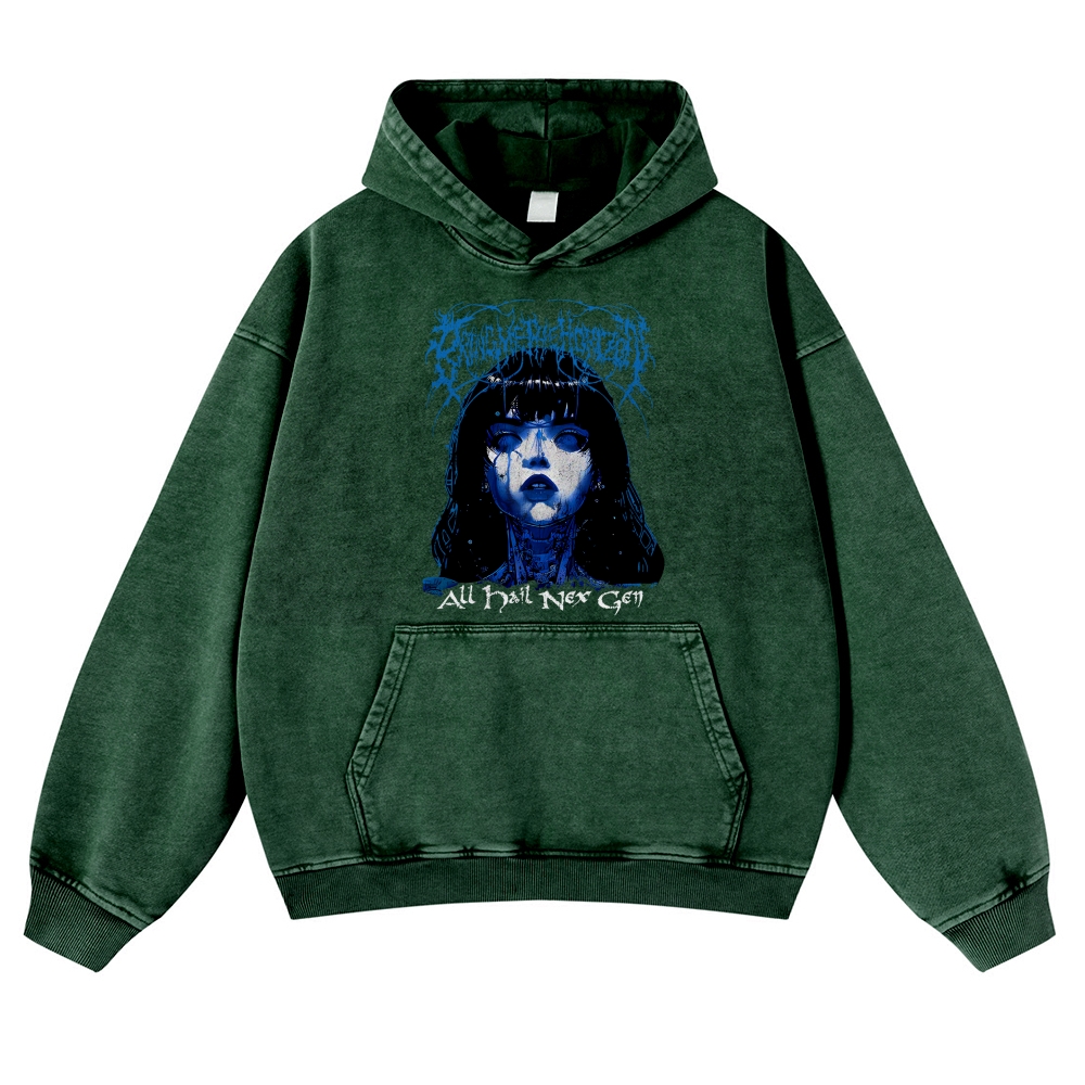 Unisex Fit Vintage  “Bring Me The Horizo​​n”  Washed Hoodie