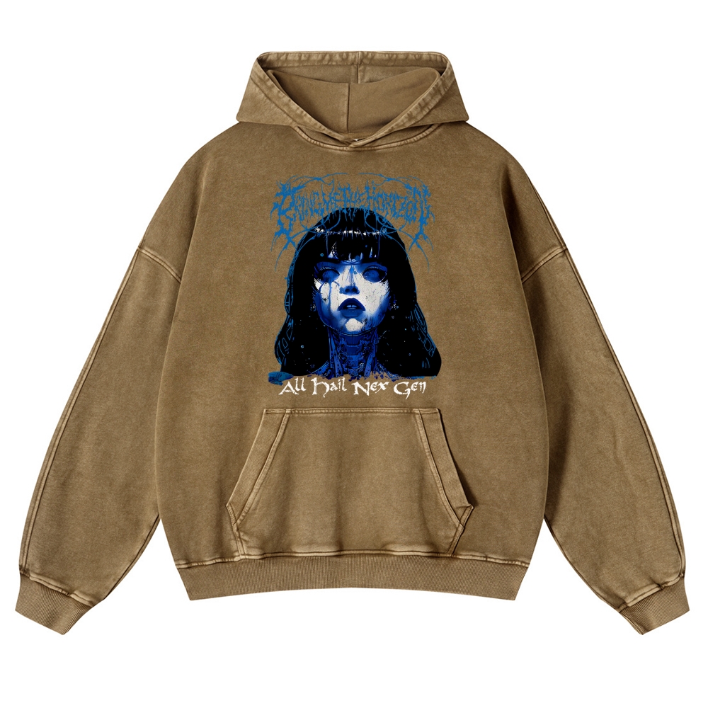 Unisex Fit Vintage  “Bring Me The Horizo​​n”  Washed Hoodie