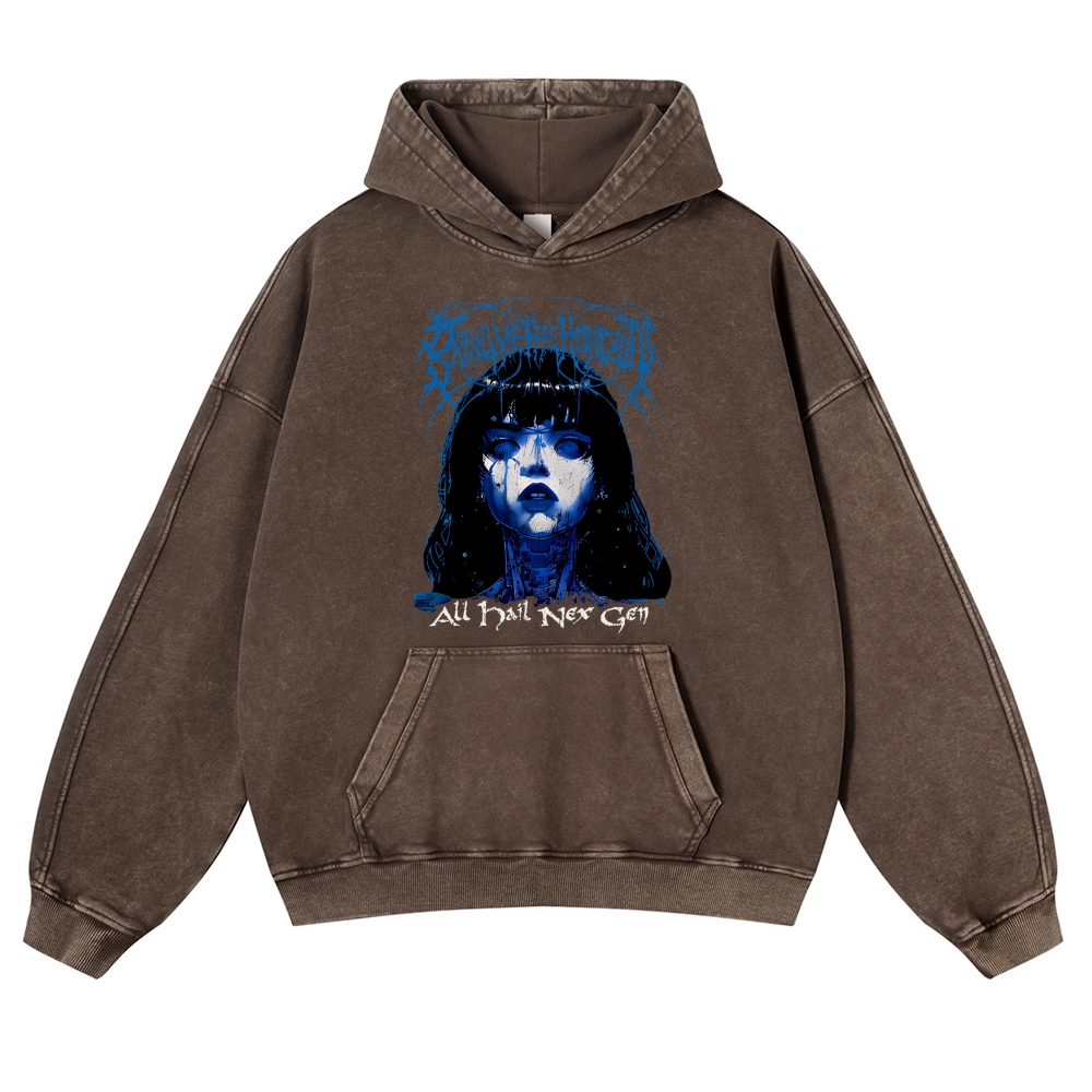 Unisex Fit Vintage  “Bring Me The Horizo​​n”  Washed Hoodie