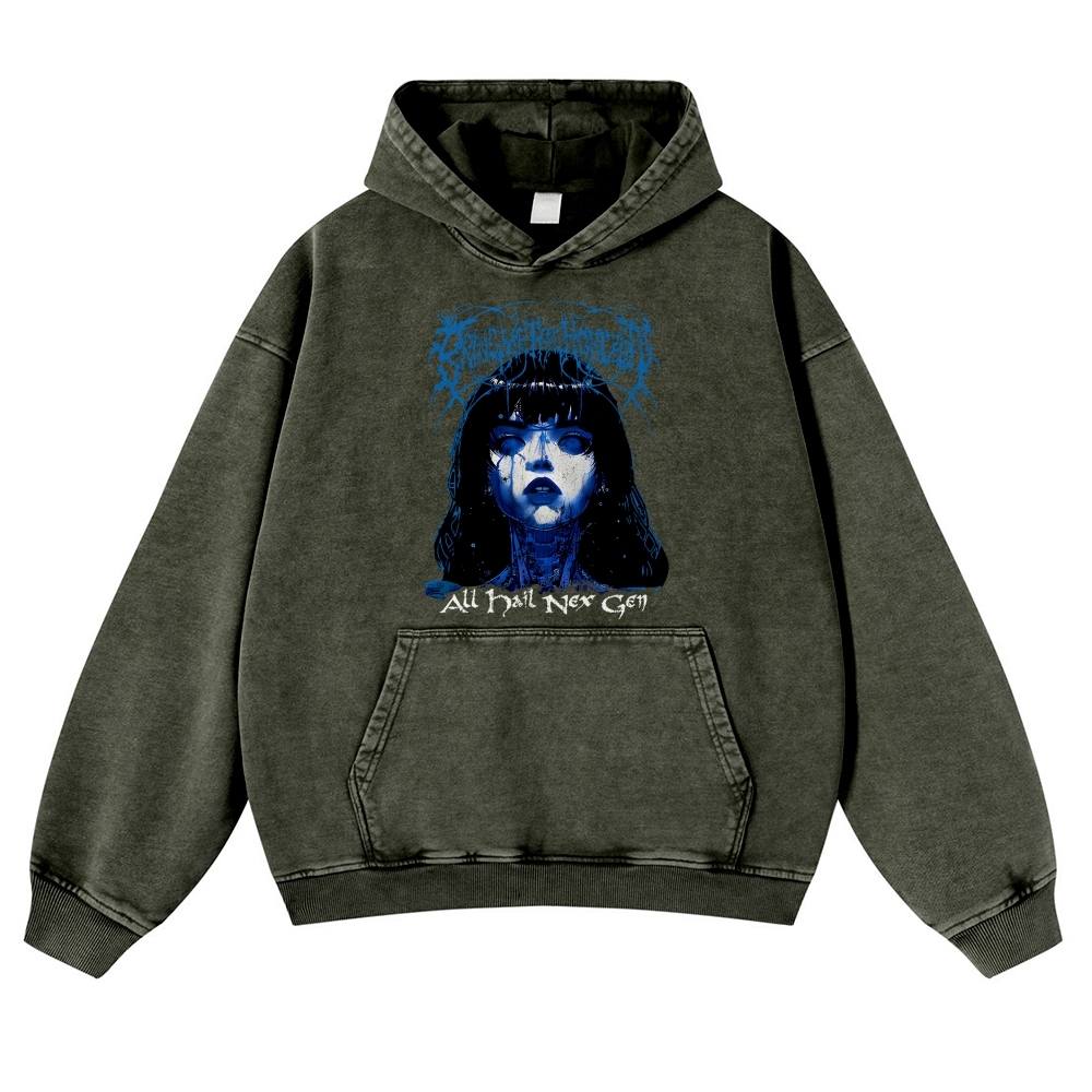 Unisex Fit Vintage  “Bring Me The Horizo​​n”  Washed Hoodie