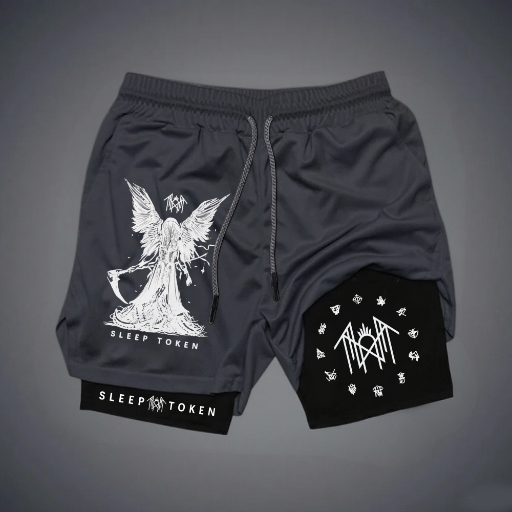 Unisex Sleep Token Printed Sports  Gym Shorts