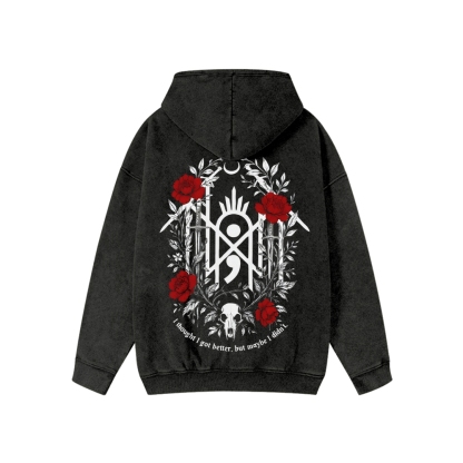  Washed Cotton Zipper Hooded Hoodie