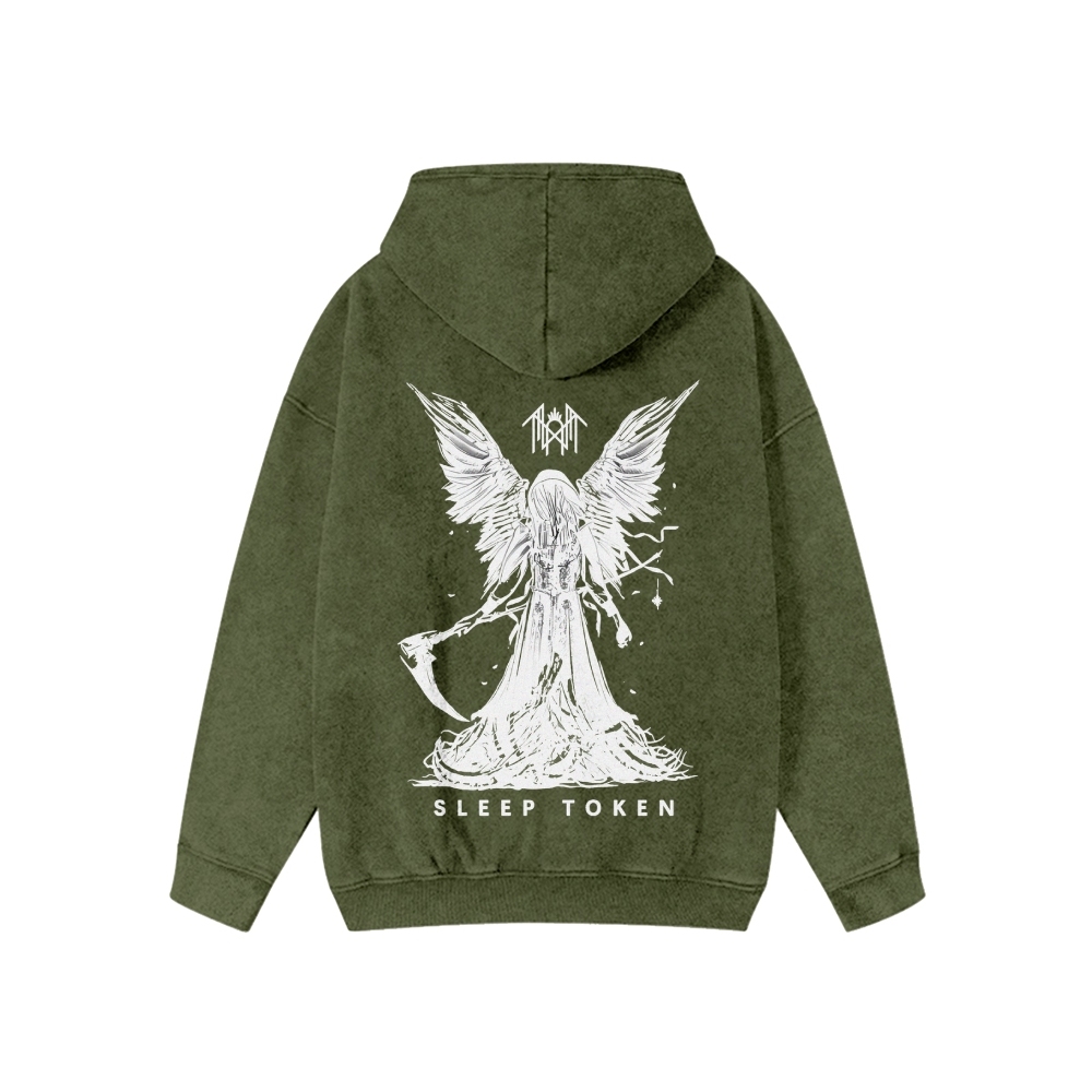  Washed Cotton Zipper Hooded Hoodie