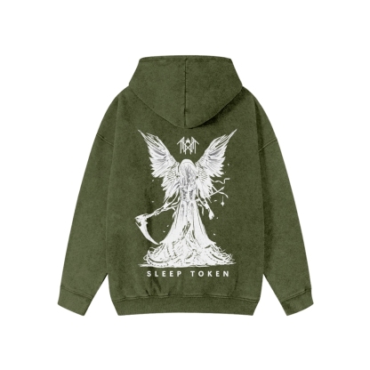  Washed Cotton Zipper Hooded Hoodie