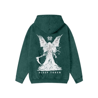  Washed Cotton Zipper Hooded Hoodie