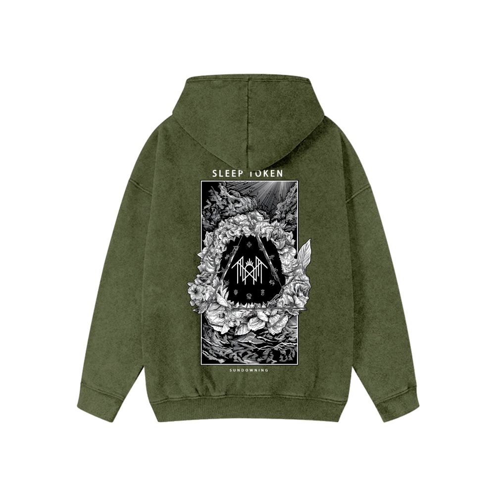  Washed Cotton Zipper Hooded Hoodie