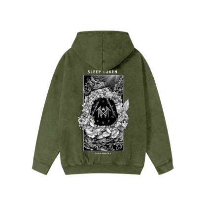  Washed Cotton Zipper Hooded Hoodie