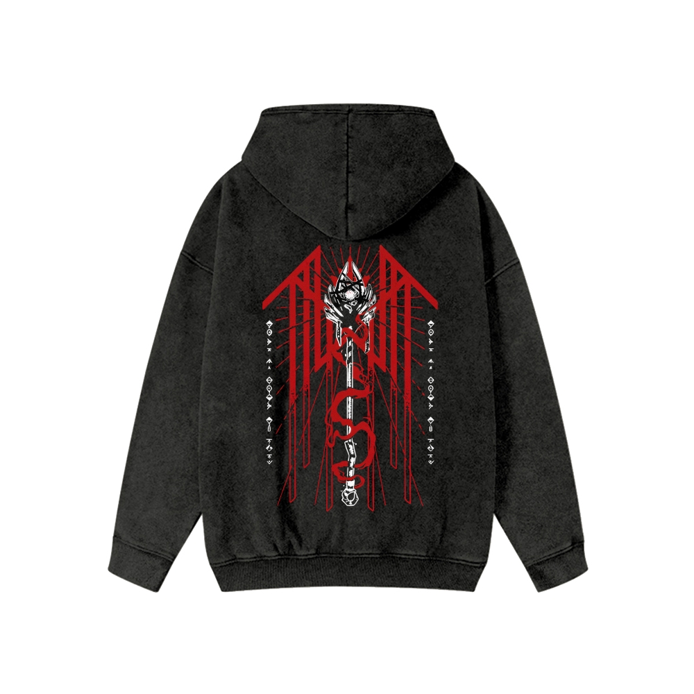  Washed Cotton Zipper Hooded Hoodie