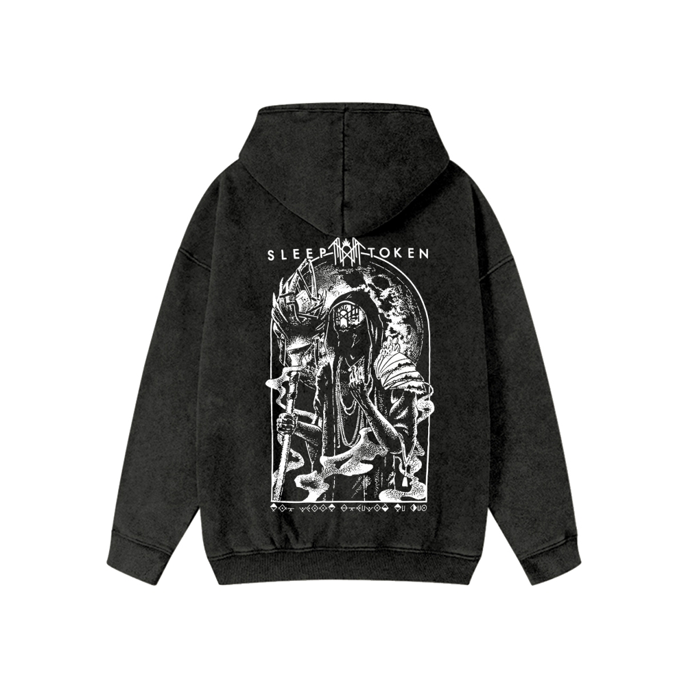  Washed Cotton Zipper Hooded Hoodie