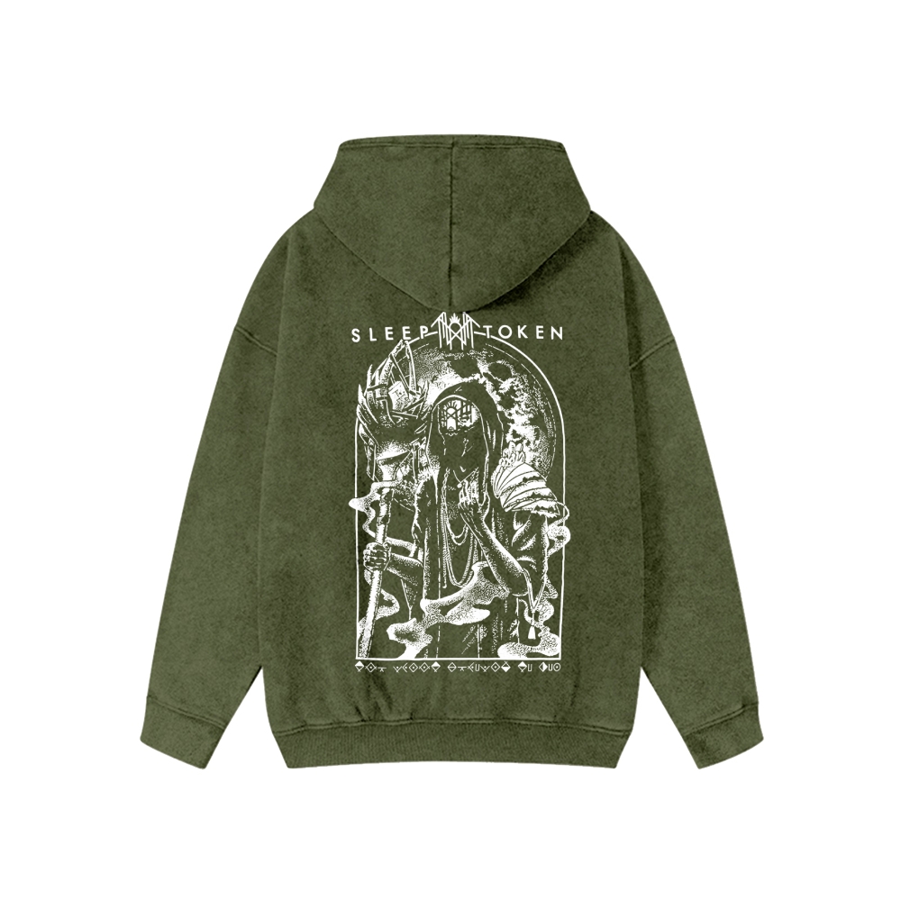  Washed Cotton Zipper Hooded Hoodie