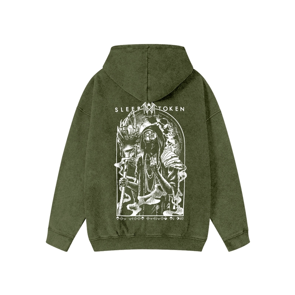  Washed Cotton Zipper Hooded Hoodie