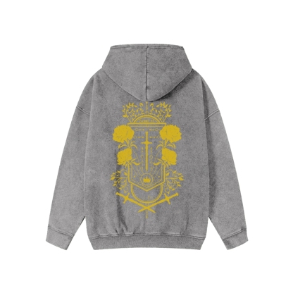  Washed Cotton Zipper Hooded Hoodie