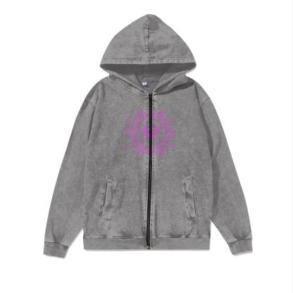 Unisex Sleep Token Washed Cotton Zipper Hooded Sweatshirt