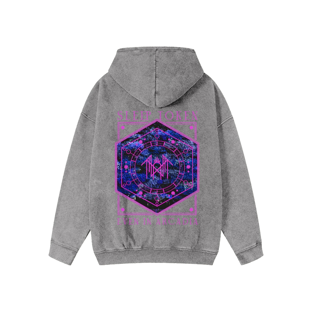 Unisex Sleep Token Washed Cotton Zipper Hooded Sweatshirt