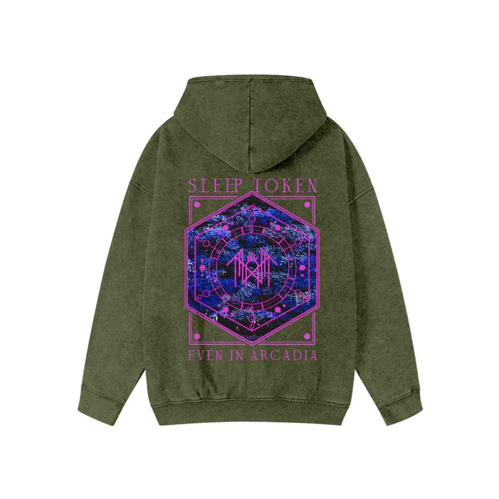 Unisex Sleep Token Washed Cotton Zipper Hooded Sweatshirt