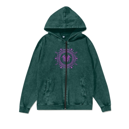 Unisex Sleep Token Washed Cotton Zipper Hooded Sweatshirt