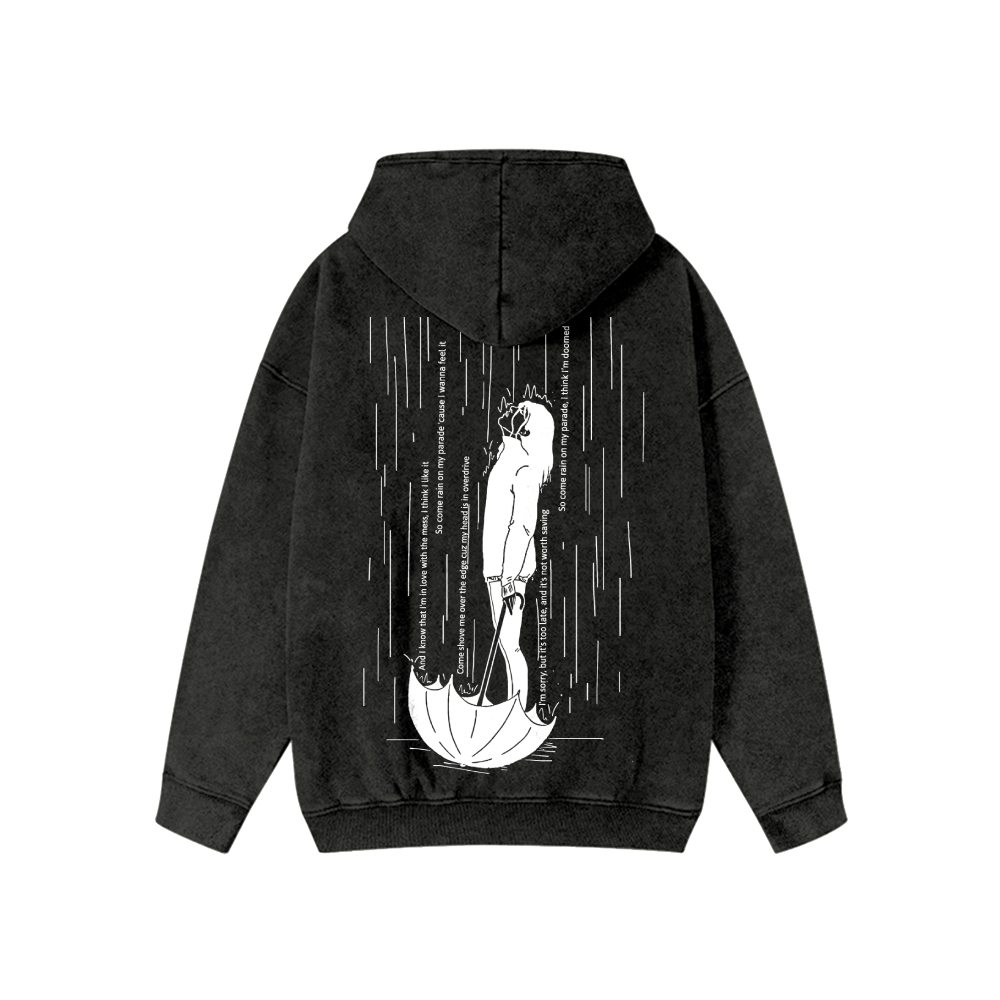 Unisex Washed Cotton Zipper Hooded Sweatshirt
