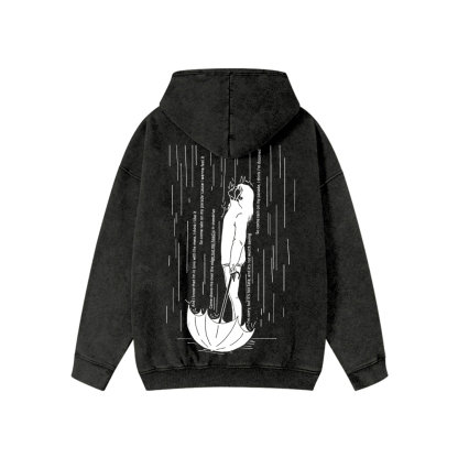 Unisex Washed Cotton Zipper Hooded Sweatshirt