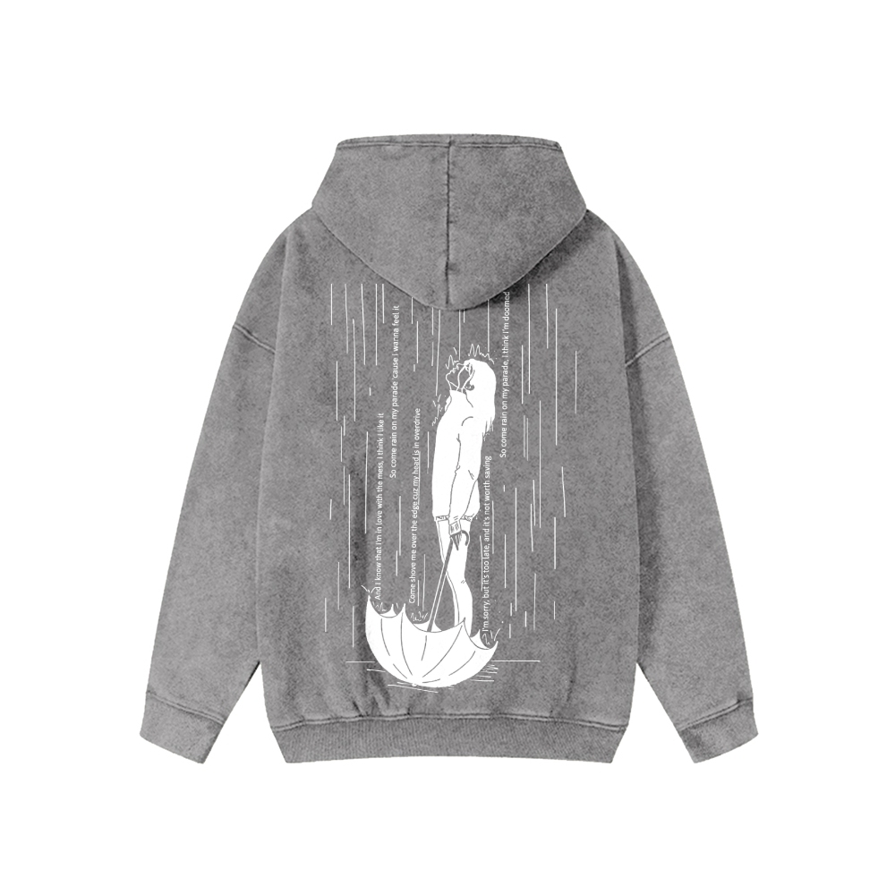 Unisex Washed Cotton Zipper Hooded Sweatshirt
