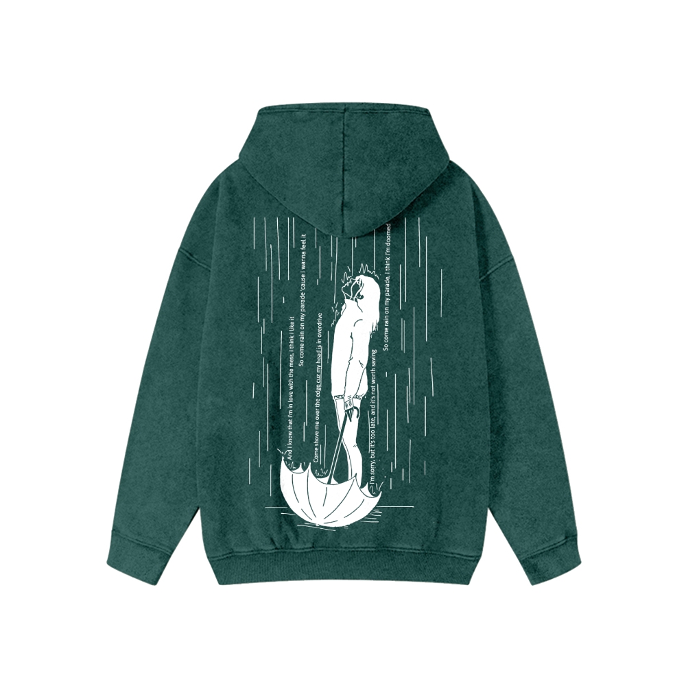 Unisex Washed Cotton Zipper Hooded Sweatshirt