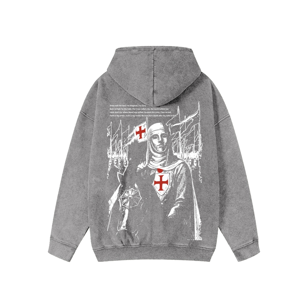 Unisex Baldwin IV Washed Cotton Zipper Hooded Sweatshirt