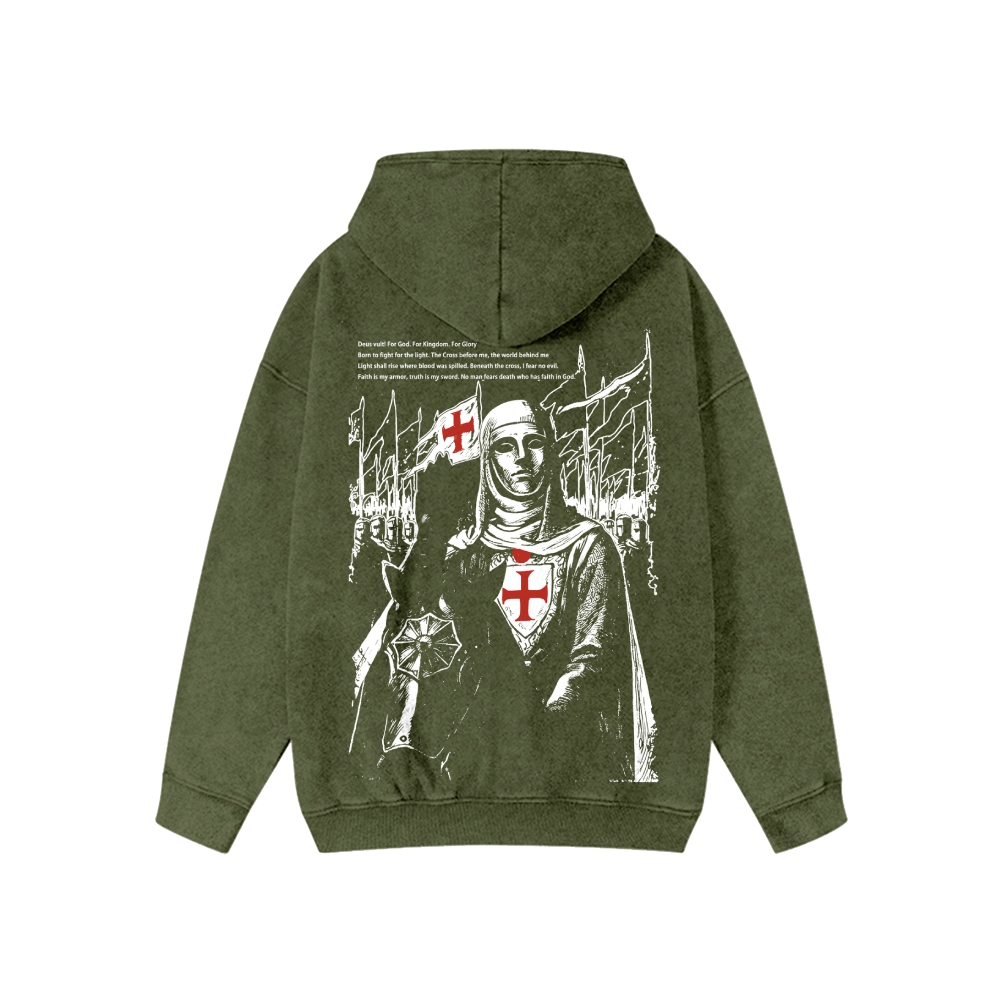 Unisex Baldwin IV Washed Cotton Zipper Hooded Sweatshirt