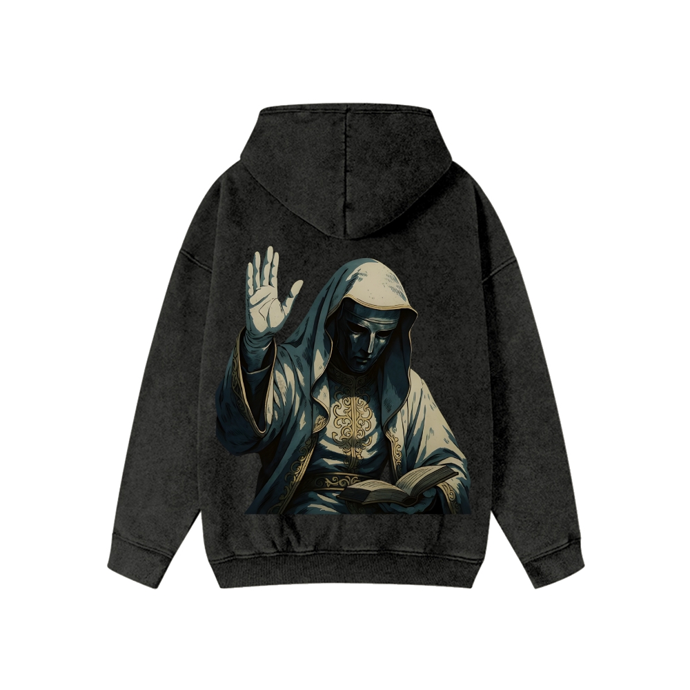 Unisex Baldwin IV Washed Cotton Zipper Hooded Sweatshirt