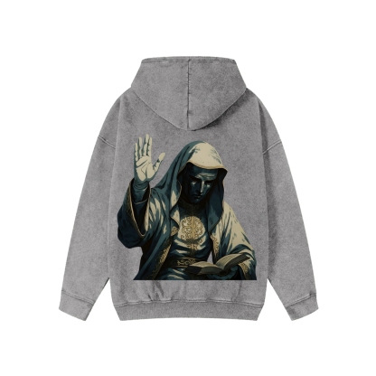 Unisex Baldwin IV Washed Cotton Zipper Hooded Sweatshirt