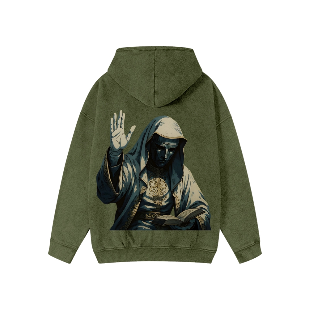 Unisex Baldwin IV Washed Cotton Zipper Hooded Sweatshirt