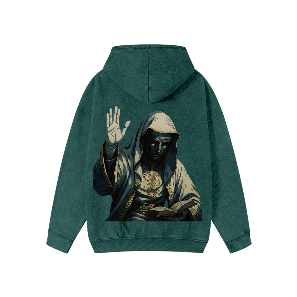 Unisex Baldwin IV Washed Cotton Zipper Hooded Sweatshirt