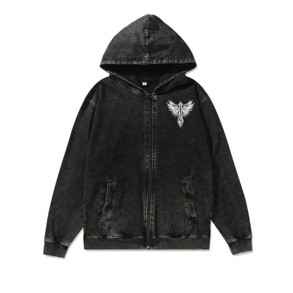 Unisex No Weapon Forged Against You Will Prevail Washed Cotton Zipper Hooded Sweatshirt