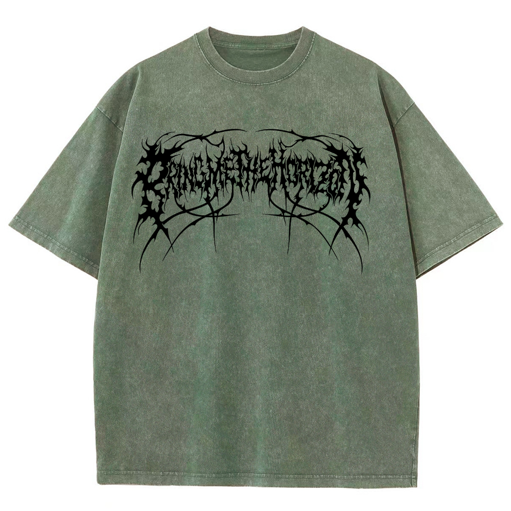 "Bring Me The Horizon" Black Metal Genexis Print Washed T-Shirt