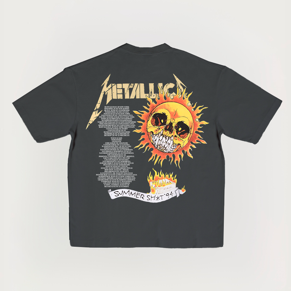 Metallica Vintage Skull Prints  Cotton T-shirt
